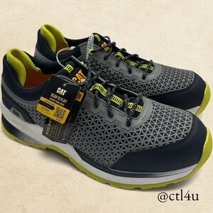 NWT Men's Caterpillar Composite Toe Work Shoe P91347 Men's Size 11.5 Gray Blue